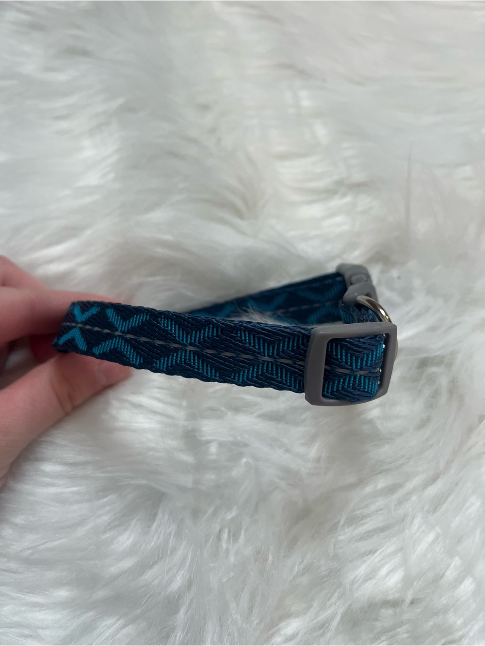 Woven Teal and Navy Pet Collar